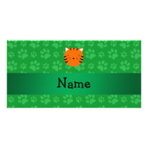 Modelo conocido personalizado de la pata del verde tarjeta fotografica personalizada