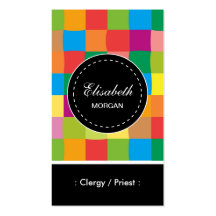 Modelo cuadrado colorido del clero/del sacerdote tarjetas de visita