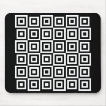 Modelo cuadrado flotante blanco negro fresco alfombrilla de raton