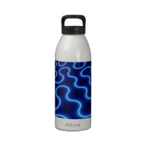 Modelo curvado neón azul botellas de agua reutilizables