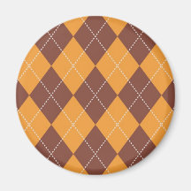 Modelo de Argyle de Brown y del naranja Imán De Frigorífico