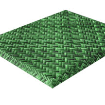 Modelo de armadura de cesta coloreado verde lona envuelta para galerias