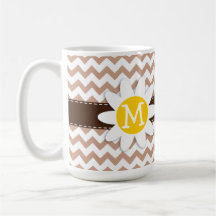 Modelo de Brown Chevron; Margarita Tazas De Café