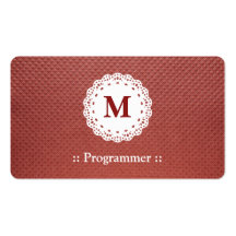 Modelo de Brown del monograma del cordón del progr Tarjetas De Negocios