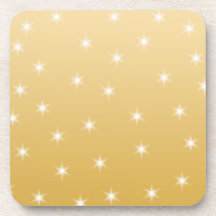 Modelo de estrella del blanco y del color oro posavasos de bebidas
