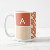 Modelo de estrella retro anaranjado del vintage tazas de café