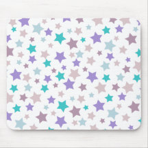 Modelo de estrella - rosado púrpura y azul en blan tapete de raton