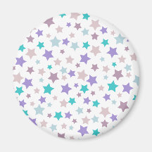 Modelo de estrella - rosado púrpura y azul en blan imán de nevera