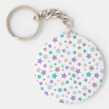 Modelo de estrella - rosado púrpura y azul en blan llaveros personalizados