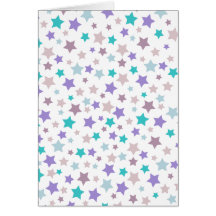 Modelo de estrella - rosado púrpura y azul en blan felicitación