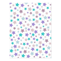 Modelo de estrella - rosado púrpura y azul en blan tarjetas postales