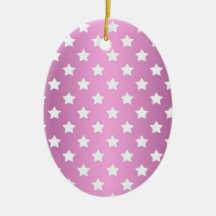 Modelo de estrellas rosado y blanco femenino ornamento de navidad