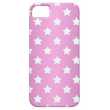 Modelo de estrellas rosado y blanco femenino iPhone 5 fundas