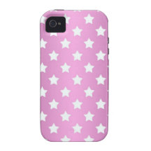 Modelo de estrellas rosado y blanco femenino iPhone 4 carcasa