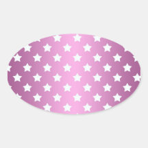 Modelo de estrellas rosado y blanco femenino calcomanías óvales personalizadas