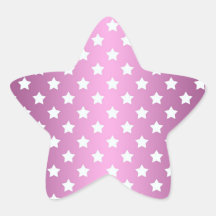 Modelo de estrellas rosado y blanco femenino calcomania forma de estrella personalizada