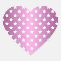 Modelo de estrellas rosado y blanco femenino calcomanía corazón personalizadas
