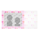Modelo de flor rosado y anaranjado tarjetas fotográficas personalizadas