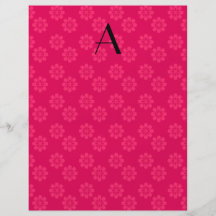Modelo de flores rosado del monograma tarjetas publicitarias