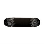 Modelo de flores tropical gris y negro patines personalizados