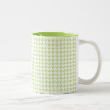 Modelo de Houndstooth - verde femenino Tazas De Café