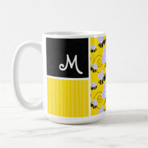 Modelo de la abeja amarilla y negra taza de café