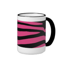 Modelo de la cebra en negro y rosa tazas