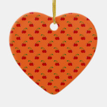 Modelo de la cereza del rojo anaranjado ornamento para arbol de navidad