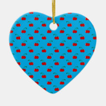 Modelo de la cereza del rojo azul de cielo adornos de navidad
