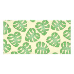 Modelo de la hoja, hojas de Monstera en el color p Tarjetas Con Fotos Personalizadas