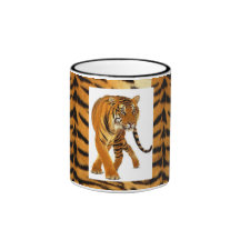 Modelo de la piel del tigre, tigre que ronda. tazas