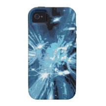 Modelo de la pintura de los azules de Techno iPhone 4 Carcasa