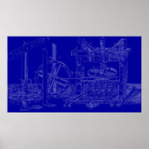Modelo de la prensa de vino posters