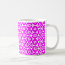 Modelo de la rueda de estrella - magenta en blanco taza de café