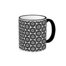 Modelo de la rueda de estrella - negro en blanco tazas de café