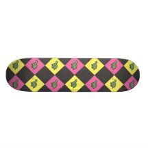 Modelo de la tortuga de Argyle en negro Patineta Personalizada