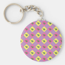 Modelo de la tortuga de Argyle en púrpura Llaveros Personalizados