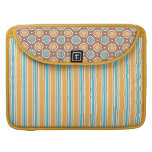 modelo de las rayas y de puntos de la turquesa de  funda para macbooks