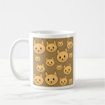 Modelo de los gatos del jengibre en Brown Tazas De Café