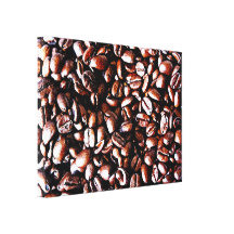 Modelo de los granos de café - carne asada oscura impresion de lienzo