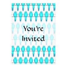 Modelo de los pájaros azules del Parakeet Invitacion Personalizada