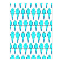 Modelo de los pájaros azules del Parakeet Tarjeta Postal