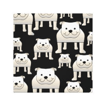 Modelo de los perros. Dogos blancos en negro Impresión En Lona Estirada