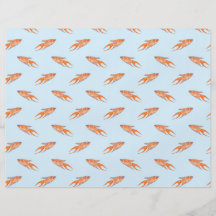 Modelo de los pescados del paraíso en azul tarjetas informativas