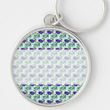 Modelo de los pescados. Pescados azules del fantas Llavero Personalizado