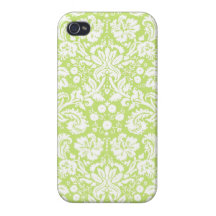 Modelo de lujo verde del damasco iPhone 4 cobertura