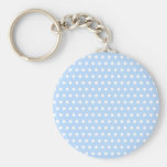 Modelo de lunar blanco y azul. Manchado Llaveros Personalizados