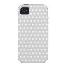 Modelo de lunar gris claro y blanco iPhone 4/4S funda