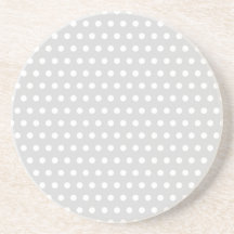 Modelo de lunar gris claro y blanco posavasos para bebidas