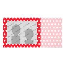 Modelo de lunar rojo y blanco. Manchado Tarjetas Fotográficas